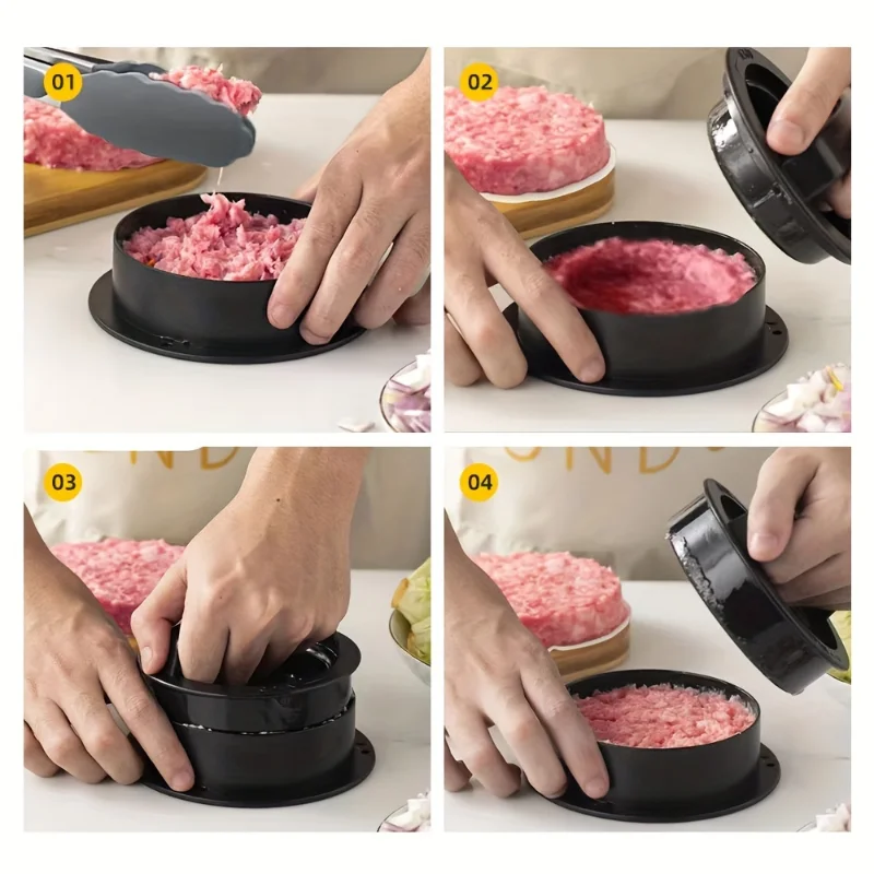 Hamburger Meat Press Maker Round Shape Non-Stick Stuffed Burger Patties Beef Grill Pie Press Mould Maker BBQ Kitchen Accessories