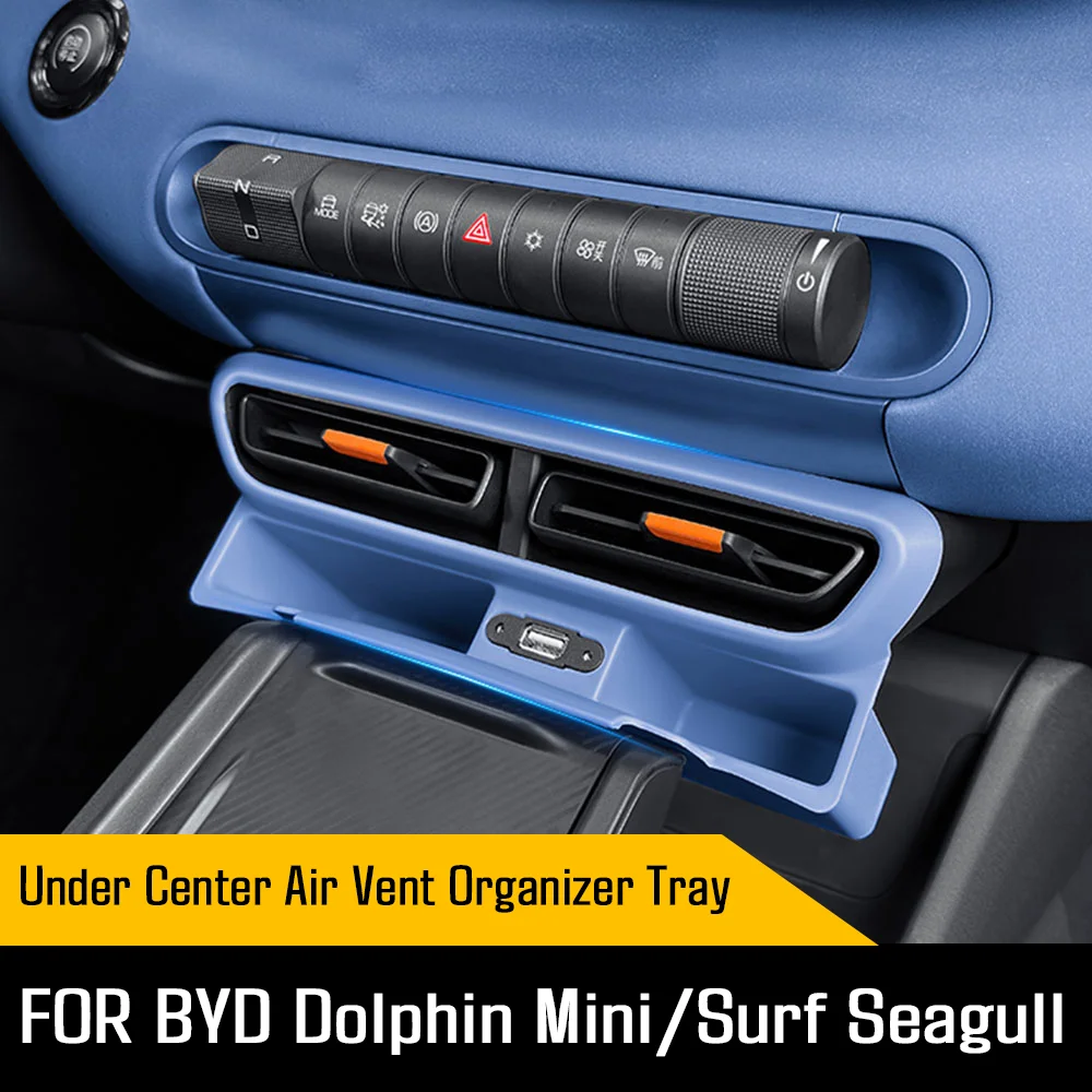 For BYD Seagull Dolphin Mini Surf Air Vent Organizer Storage Box with USB Port Center Console Car Interior Accessories
