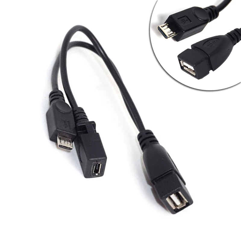 1Pcs Usb One cent two Port Adapter OTG Cable For Mobile Tablet External Power Supply