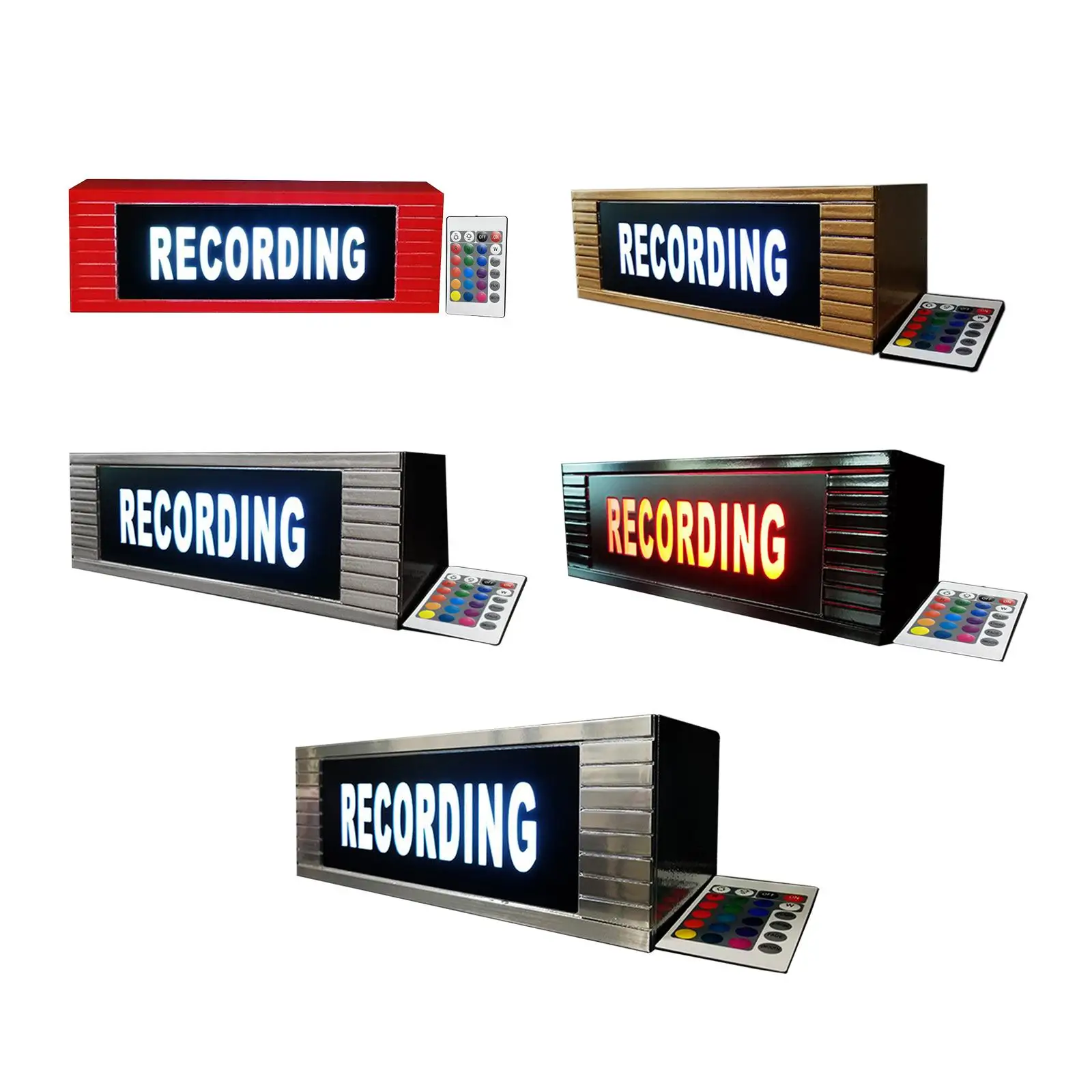 Recording Sign with Remote LED Illuminated for Home Decoration Music Banner