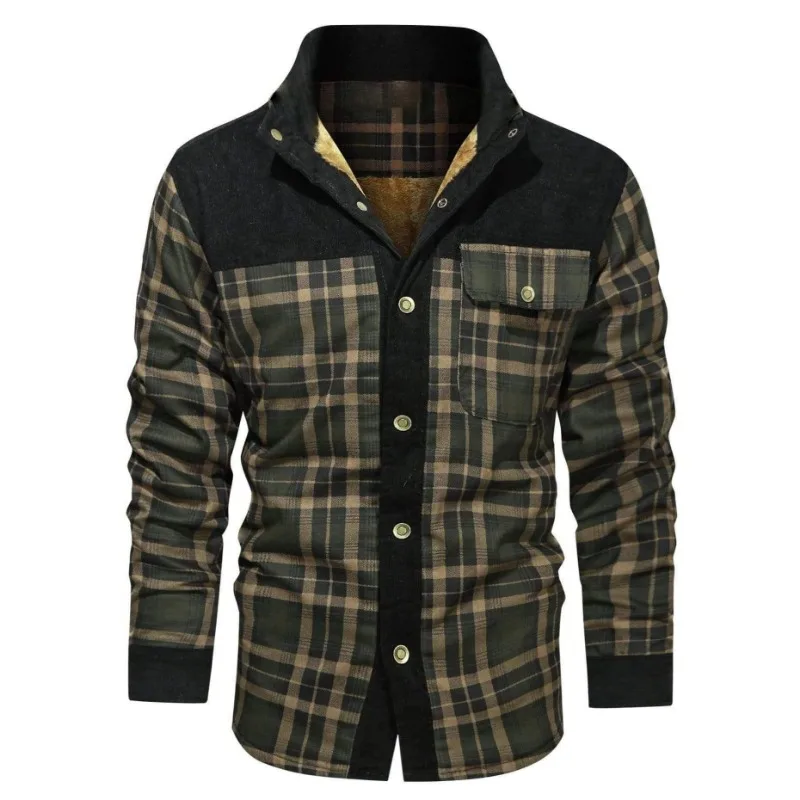 Winter Mens Tactical Camo Warmer Arm Airsoft Jacket Men Plaid Flannel Shirts Army Coat Jacket Men Slim Fit Streetwear Coats Men