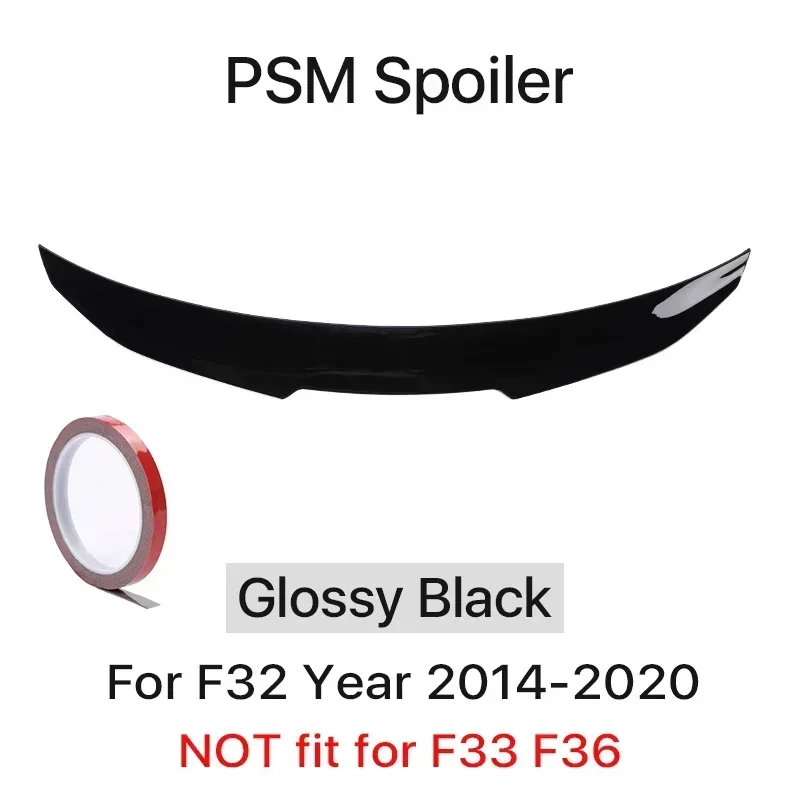 Kofferbak Spoiler Bumper Lip Voor BMW 4-serie F32 F33 F36 Koolstofvezel PSM M4 MP Stijl Vleugel Staart Kit 2014-2020 Glanzend Zwart