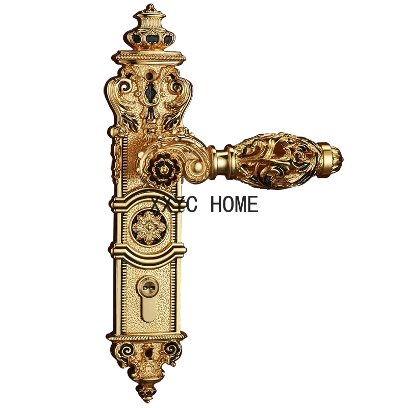 

Cerradura de puerta silenciosa hueca de cobre, manija de cerradura puerta madera para interiores, cerradura