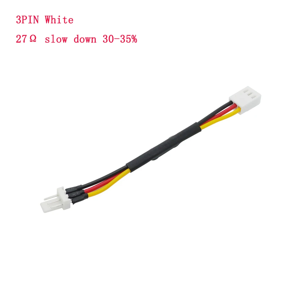 3/4 Pin PC Case Fan RPM Speed Reduction Connector Resistor Cable Fan Silent Mode Connector PC CPU Fan Speed Resistor