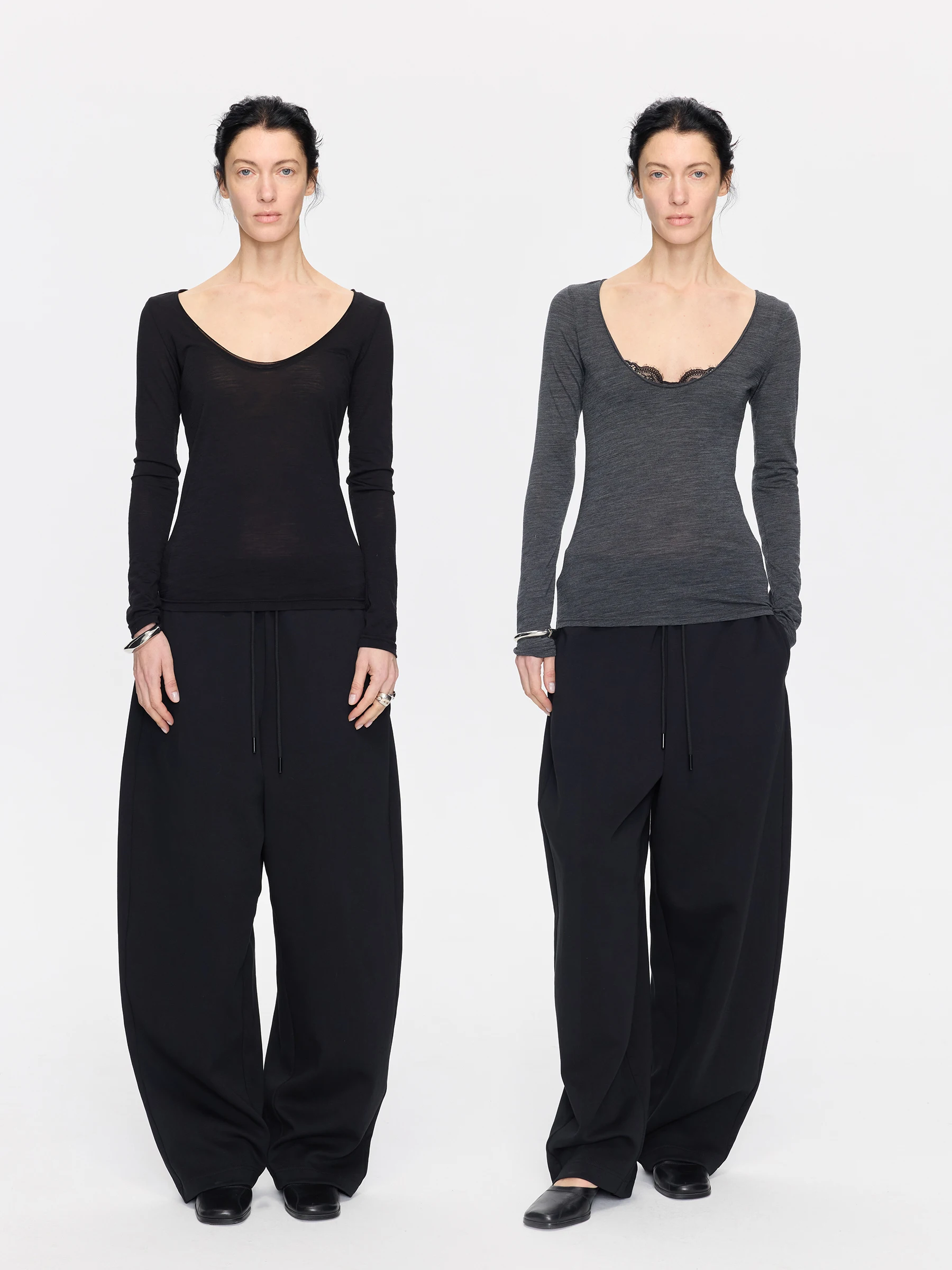 

LYUOCHENG Повседневная женская футболка с длинным рукавом из шерсти, свободный крой, круглый вырез, модная, дышащая, удобная, весна-лето