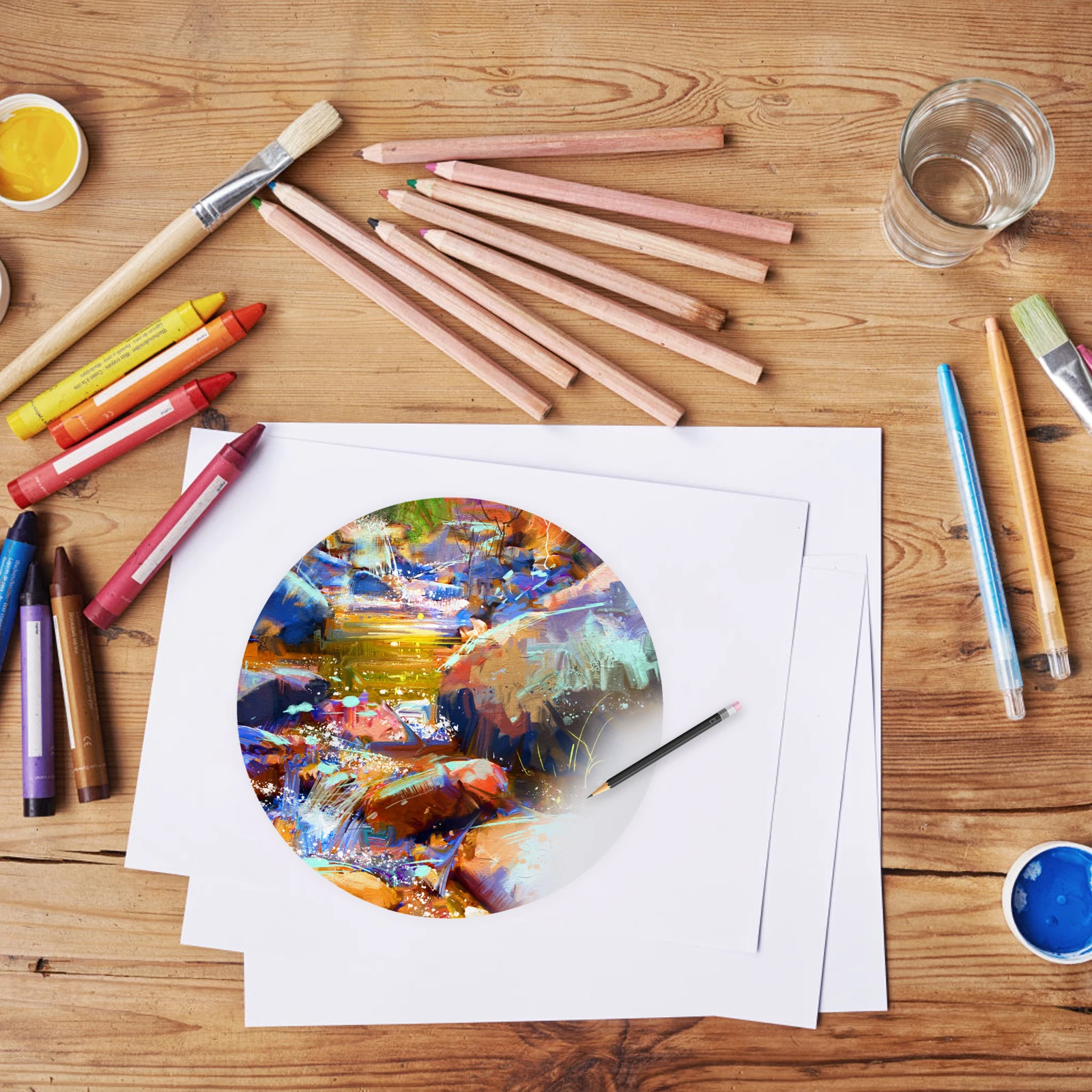 

50Pcs White Cardboard Round Painting Paper Perfect for DIY Drawing Writing Round Painting Cardboard