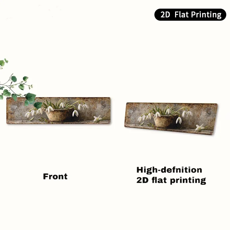 Vintage Floral Perfume Sign - Rustic Aluminum Wall Art Snow Lotus a Bowl Design Wrought Iron Home Decor Suitable for Cafes