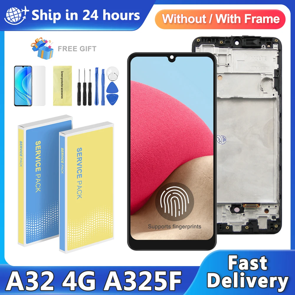 OLED For Samsung A32 4G A325 A325F SM-A325M SM-A325F/DS LCD Display Touch Screen Digitizer Assembly Replacement A32 4G Screen