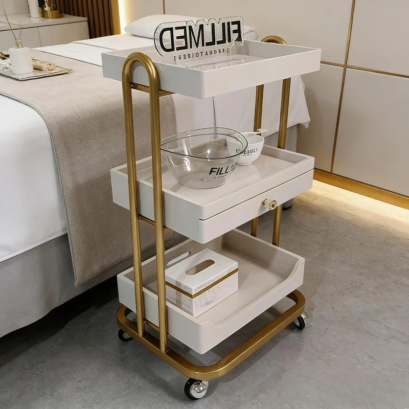 Portable Beauty Drawer Cart Mobile Massage Trolley Salon Tattoo Rack Swivel Caster Multifunctional Tool Stand Very Strong