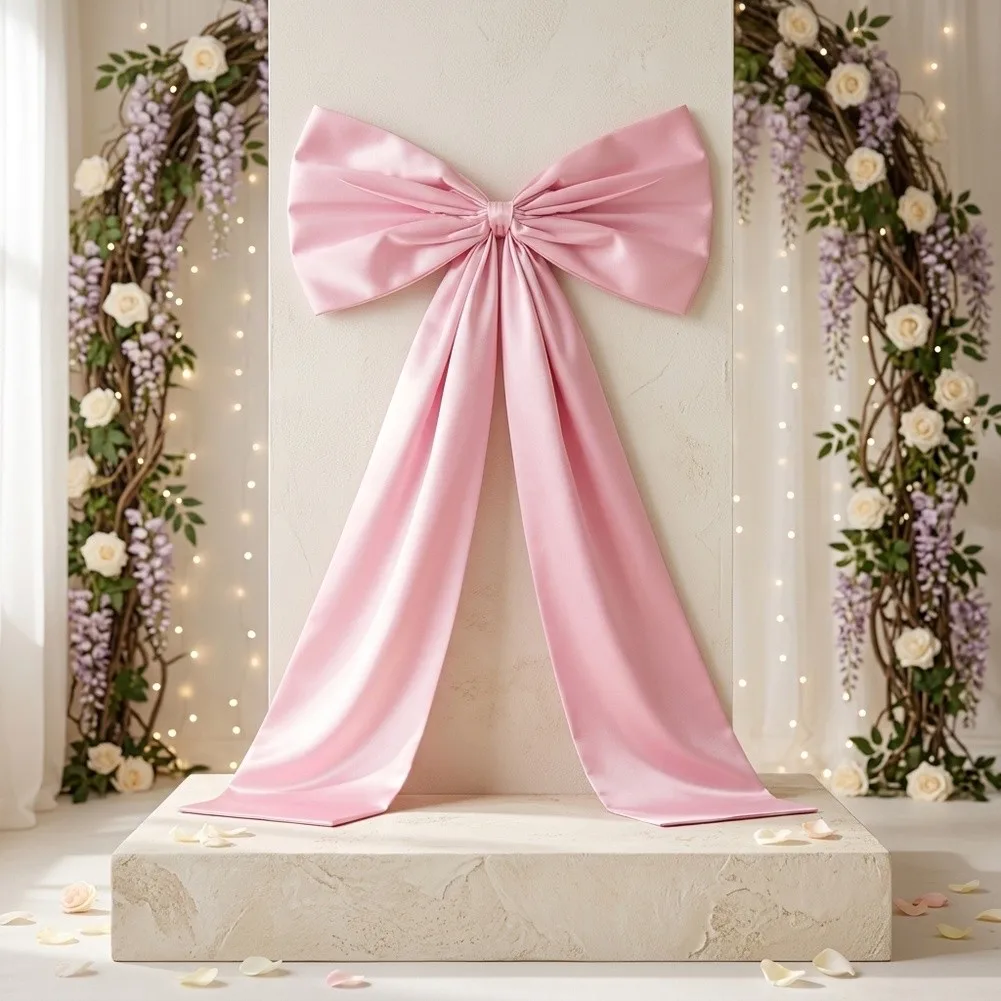 Decorative Bow Wall Mount with Butterfly Theme for Birthday Parties Baby Showers and Festive Gathering Spaces 105x65cm