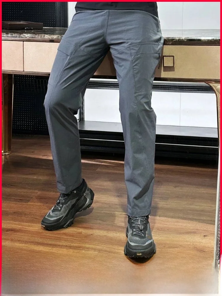 

Мужские повседневные мягкие брюки для активного отдыха, весна-осень, быстросохнущие, дышащие, с односторонним отводом влаги, удобные, прямого кроя