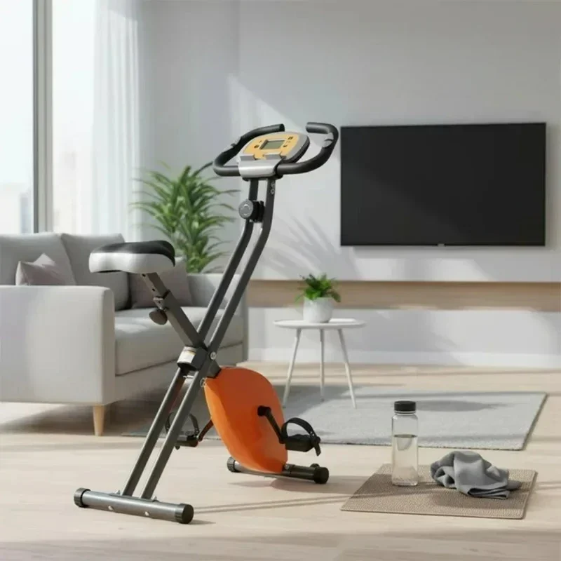 Upgraded Foldable Indoor Cycling Bike, Lightweight Magnetic Resistance Spinning Bike Easy To Store For Home Fitness