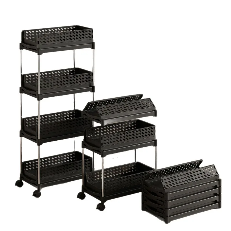 Pull Out Rolling Under Sink Rack Multi-layer Kitchen Gap Storage Organizer