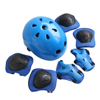 7Pcs/Set Kids Knee Pads and Elbow and Helmet Pads Guards Protective Gear Set for Roller Skates Cycling Bike Skateboard Sports