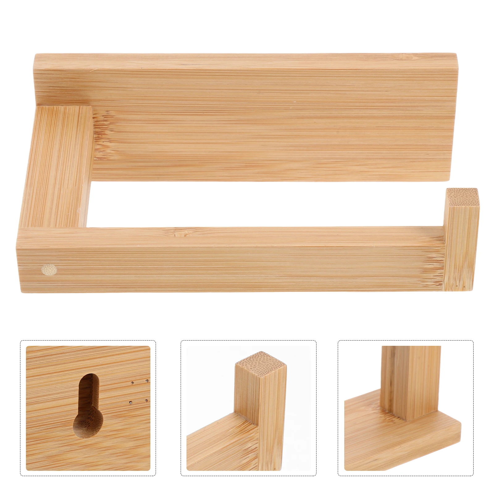 

Bamboo Toilet Paper Holder Vintage Industrial Style Hand Towel Rack Bathroom Storage Easy Clean Multifunctional Wall Mounted No