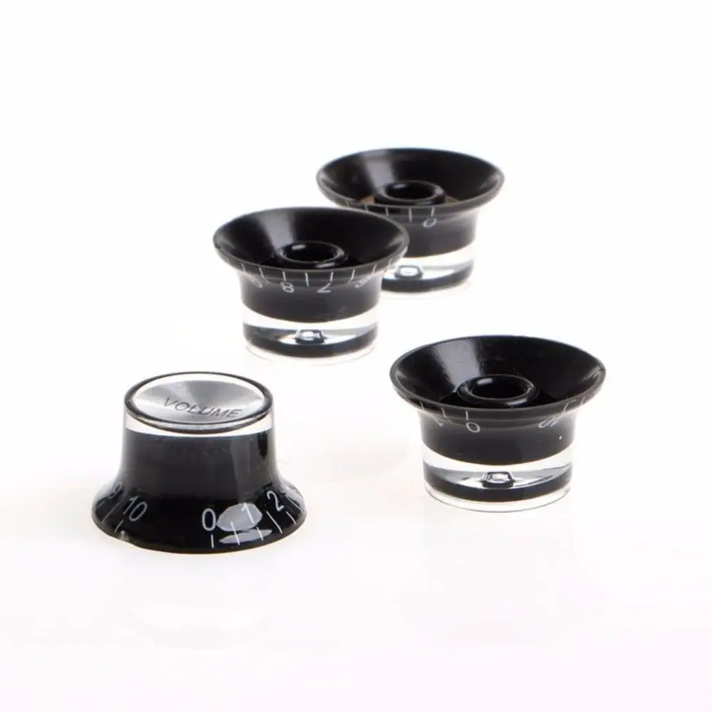 Diameter 25.5mm Electric Guitar Bass Volume Knob 6mm Hole Aluminum Guitar Potentiometer Caps Tone/Vulume Black Electric Guitar