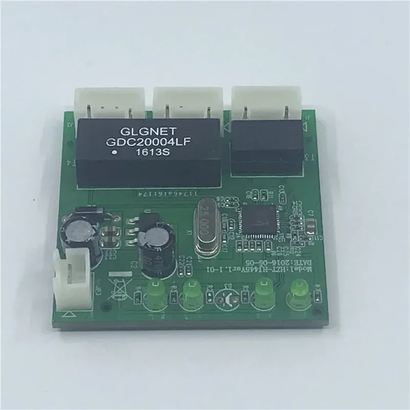 OME 3-poorts schakelmodule PCBA 4-pins header UTP PCBA-module met LED-display Schroefgatpositionering Mini PC Data OEM Fabriek