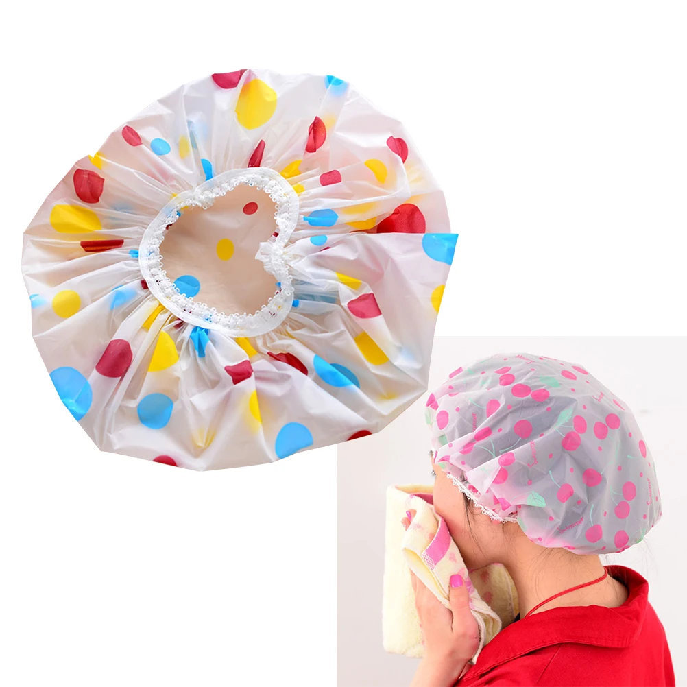 

12 Pcs Durable Shower Cap Women Bath Hat Waterproof Caps Lace Salon Bathing Non-toxic