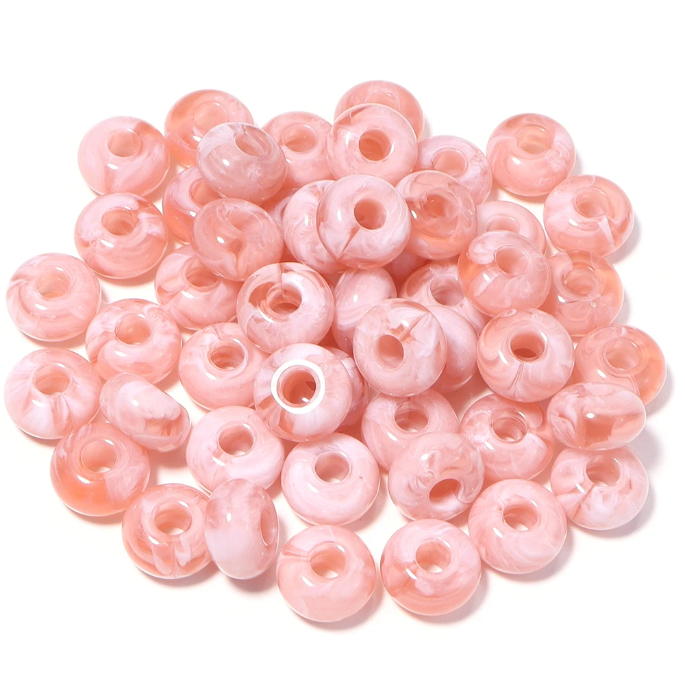 50 Stück/Lot 14×8mm Acrylperlen mit großem Loch, Abstandshalterperlen für die Schmuckherstellung, DIY-Halskette, Armband, Schlüsselanhänger, Zubehör