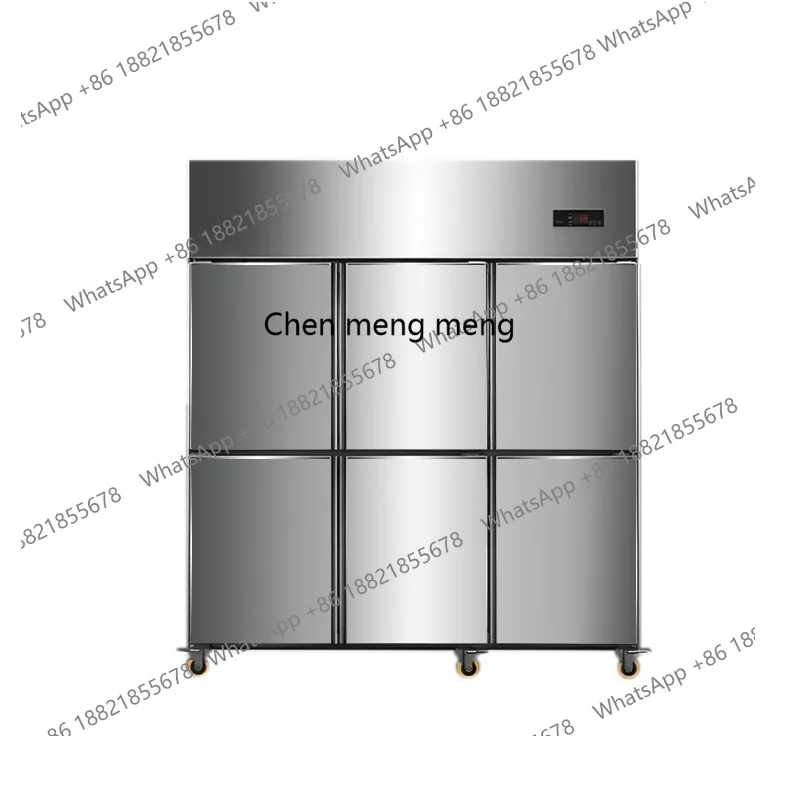 

double-temperature stainless steel restaurant kitchen freezer fresh-locked large-capacity freezer commercial refrigerator