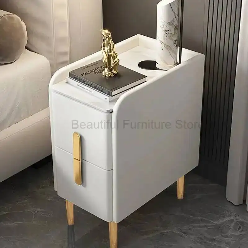 Nordischer minimalistischer Nachttisch, weiß, bequemer Nachttisch, Schlafzimmer, Schubladen, Holz, Muebles Para El Hogar, Wohnmöbel MZY