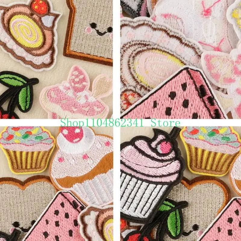 5asd 9pcs dessert tema topi in tessuto cucire applique per il progetto artigianato creativo
