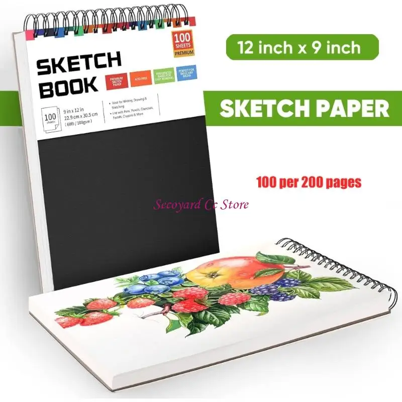 n3uc-professional-sketching-pad-twin-coil-binding-drawing-pad-tearable-pages-prevent-yellowing-for-artist-student