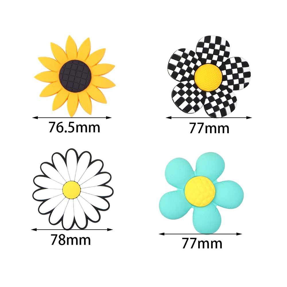 2pcs/lot PVC Beach Bag Charms Colorful Flower Insert Charms For DIY Handmade Home Clothing Hats Beach Boggs Bags Accessories