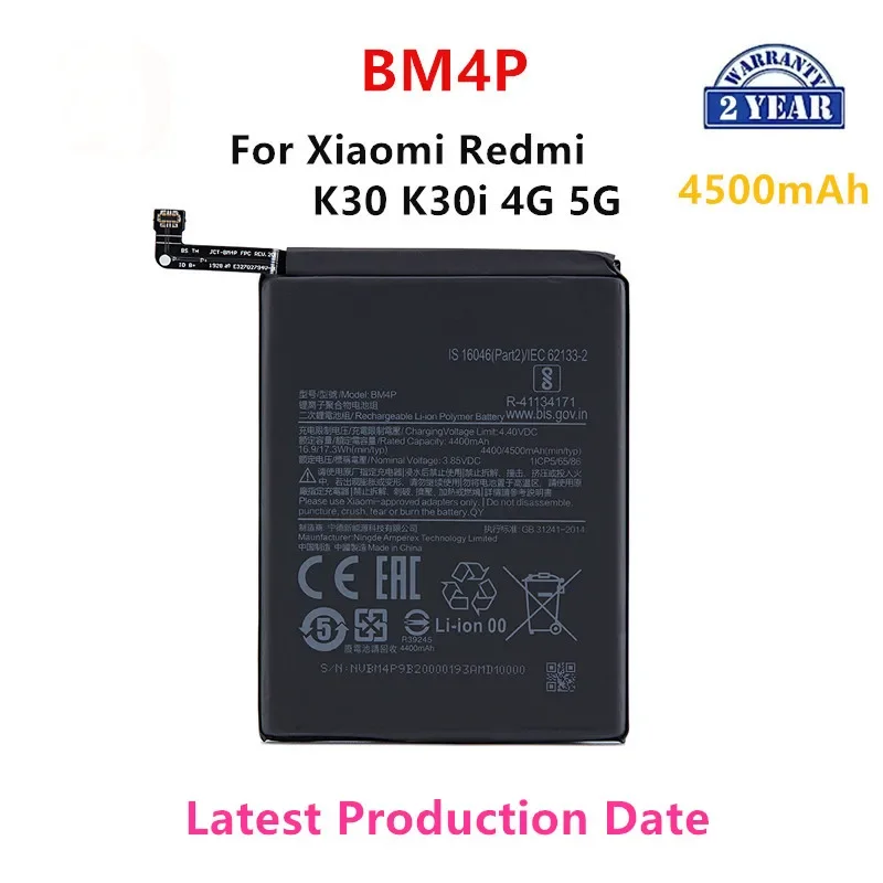 100% bateria BM4P 4500mAh do Xiaomi Redmi K30 K30i 4G 5G BM4P wysokiej jakości baterie zamienne do telefonu