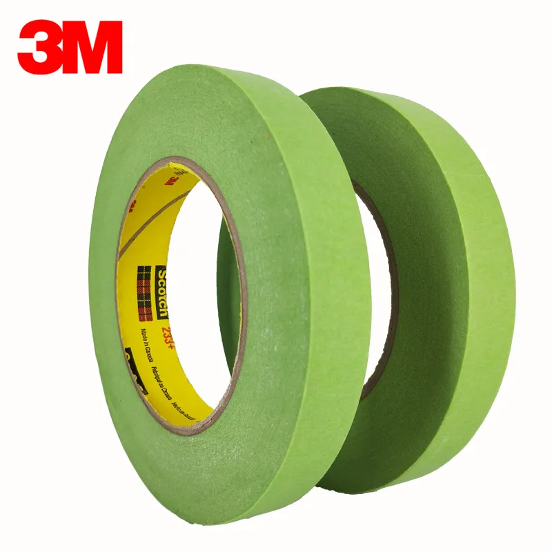 3M 233+ Green Performance Masking Tape High Temperature Turning Paper Automobile Painting 18mmx55M/roll , Dropshipping