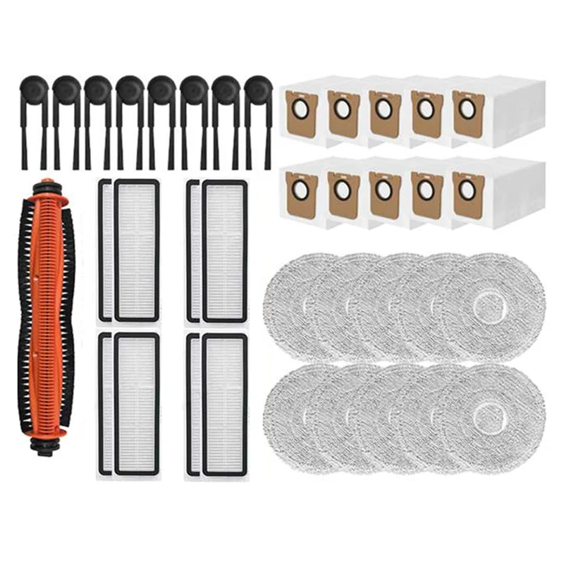 

【FAVORITE】Набор запасных частей для пылесоса - основная щетка, боковая щетка, HEPA-фильтр, салфетка для уборки и мешок для пыли (37 шт.) для Xiaomi Mijia M