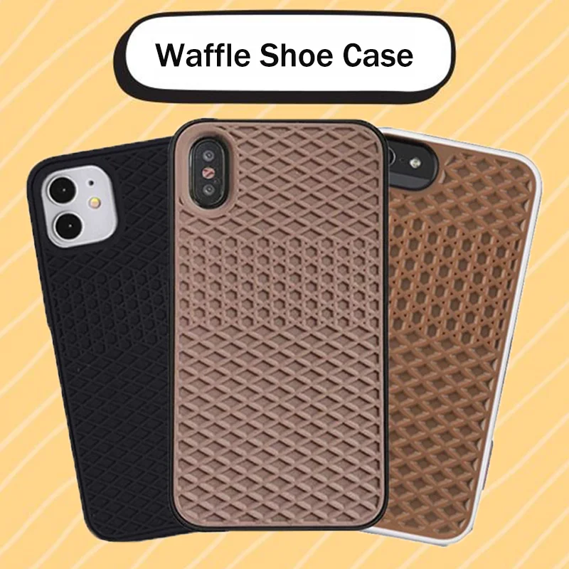 Case For iPhone 15 14 13 12 11 Pro Max XR XS X Waffle Shoe Sole Phone Case for iPhone 6 7 8 Plus Silicone Back-Vans-case Cover