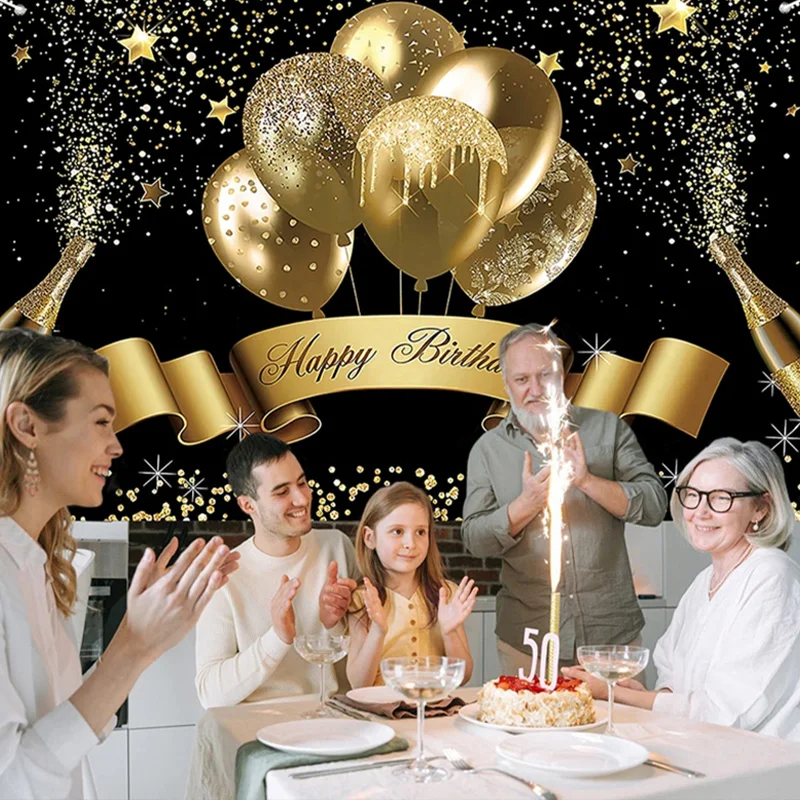 Happy 20th Birthday Background Photography Backdrops Golden Custom Backdrop Sweet Photo Adult Decoration Party Boy Banner Prince