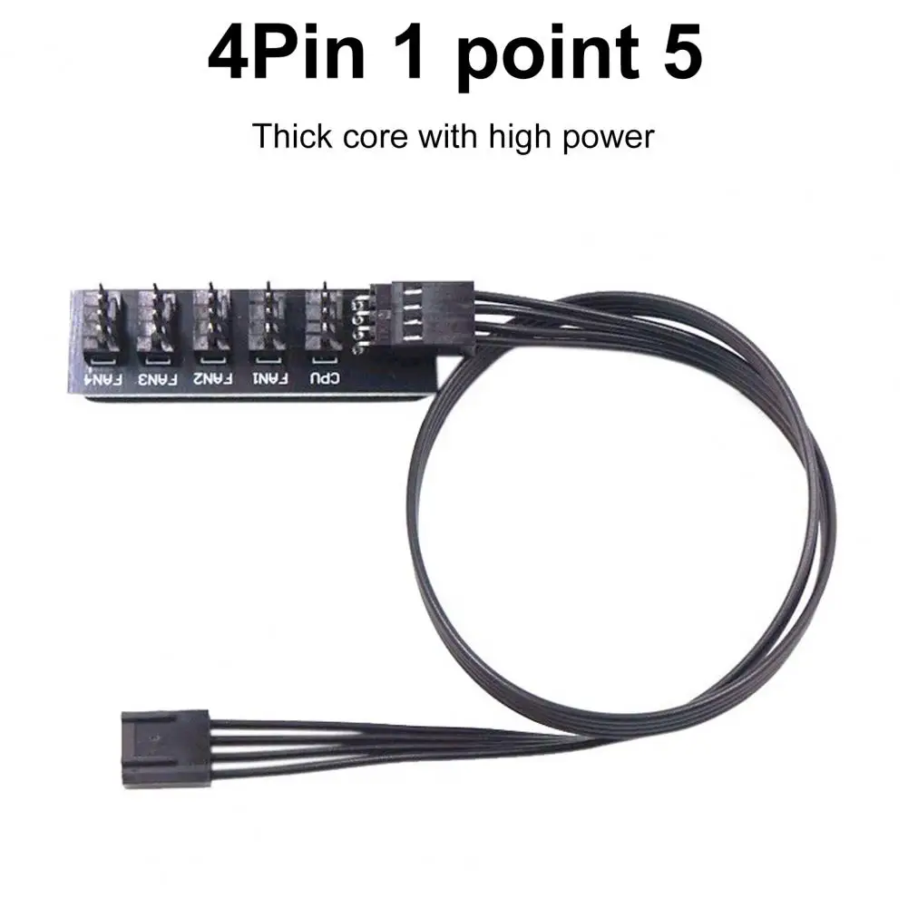 4in1 PWM Temperature Control Fan Hub Extension Cable CPU 4 Pin Adapter Cable Computer Case Power Cable Connector