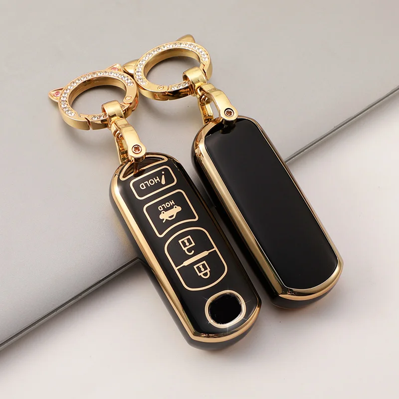 TPU Leather Car Key Case Cover Key Holder Shell Accessories For Mazda 2 3 6 Atenza Axela Demio CX-5 CX5 CX-3 CX7 CX-9 2015- 2019