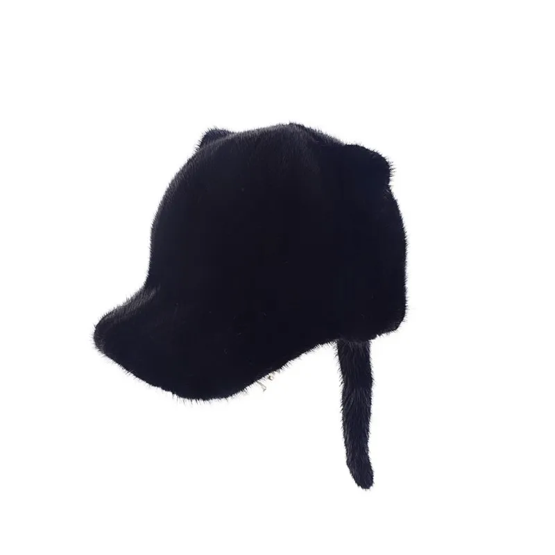 

A female cap with big ears and tail brim is cute warm for outdoor travel rider adults