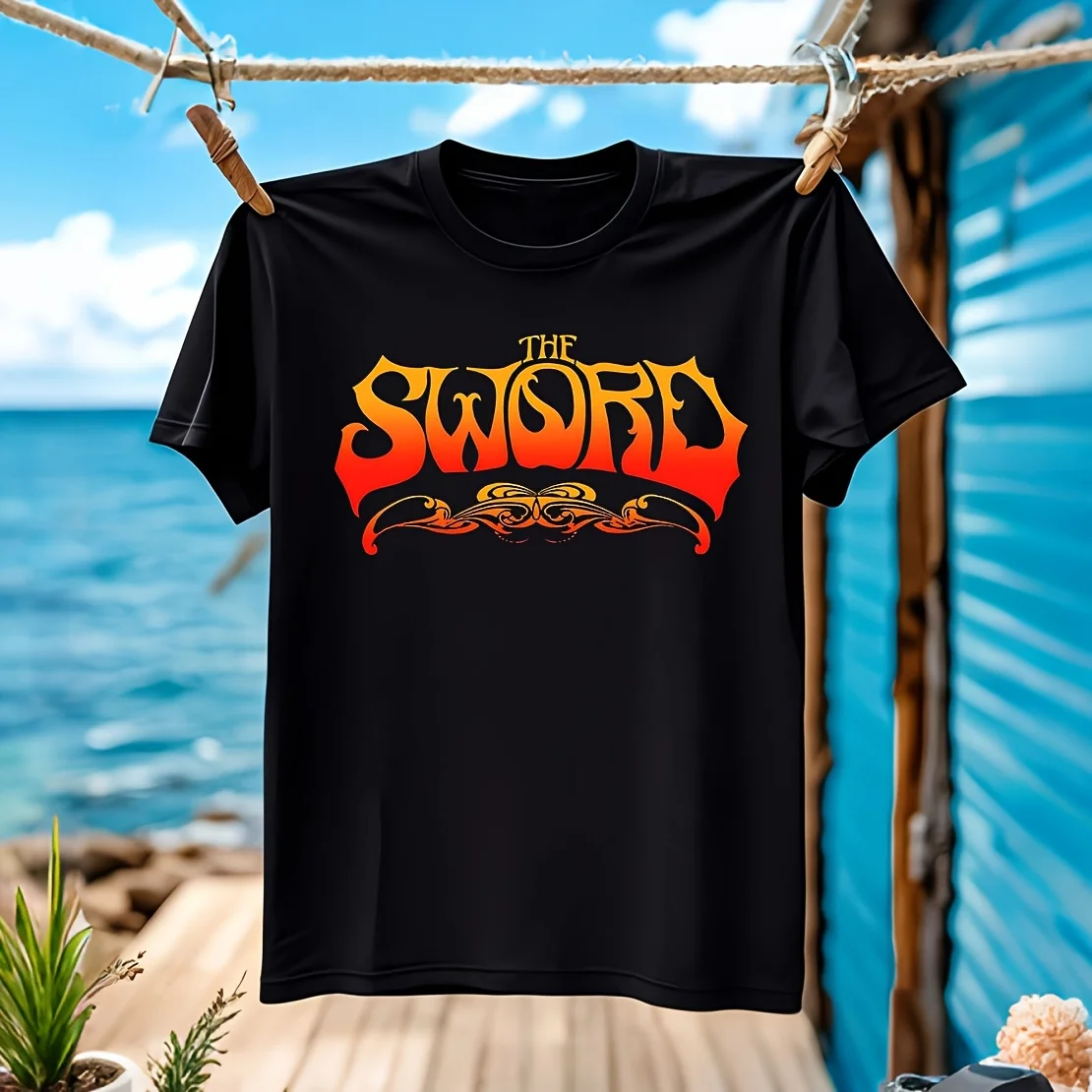 

Мужская футболка с логотипом The Sword Band, Fire Red, 100% хлопок, повседневная, дышащая, удобная, для занятий спортом, доступна в различных размерах