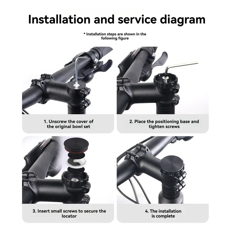 ABJM-Stealth Bike Headset Top Cap Holder For Airtag Tracker, Anti-Theft Device For Road And Folding Bicycles