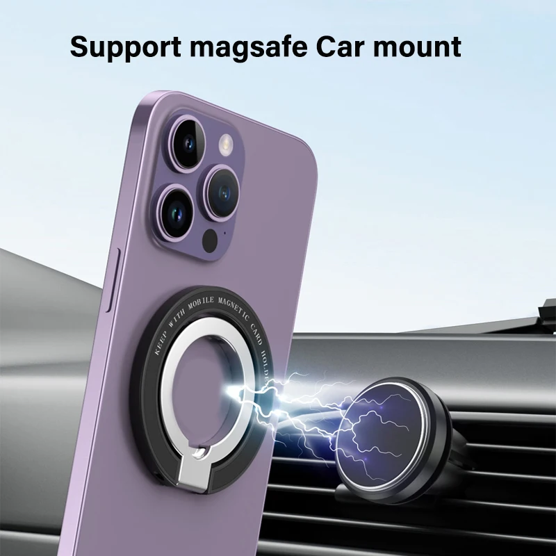 Magnetic Stand Mini Foldable Desktop Holder Magnet Finger Ring Bracket For iPhone 12 13 14 Series Magsafe Case/Smartphones/Car