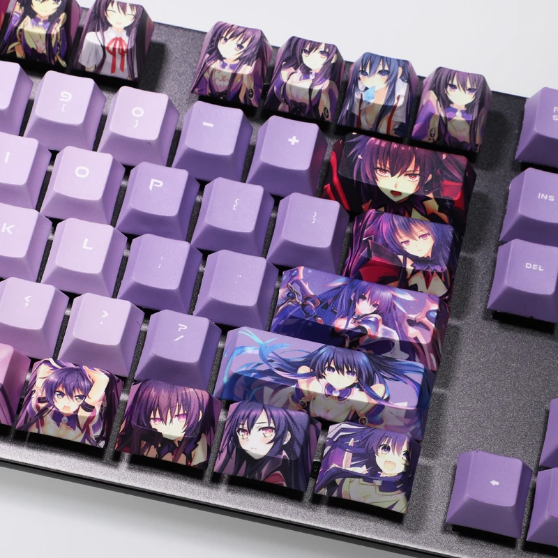 Yatogami Tohka Date A Live 108 Key PBT DYE Sublimasi Cherry Profile MX Cross Axis Switch Anime Keycap Keyboard Mekanis