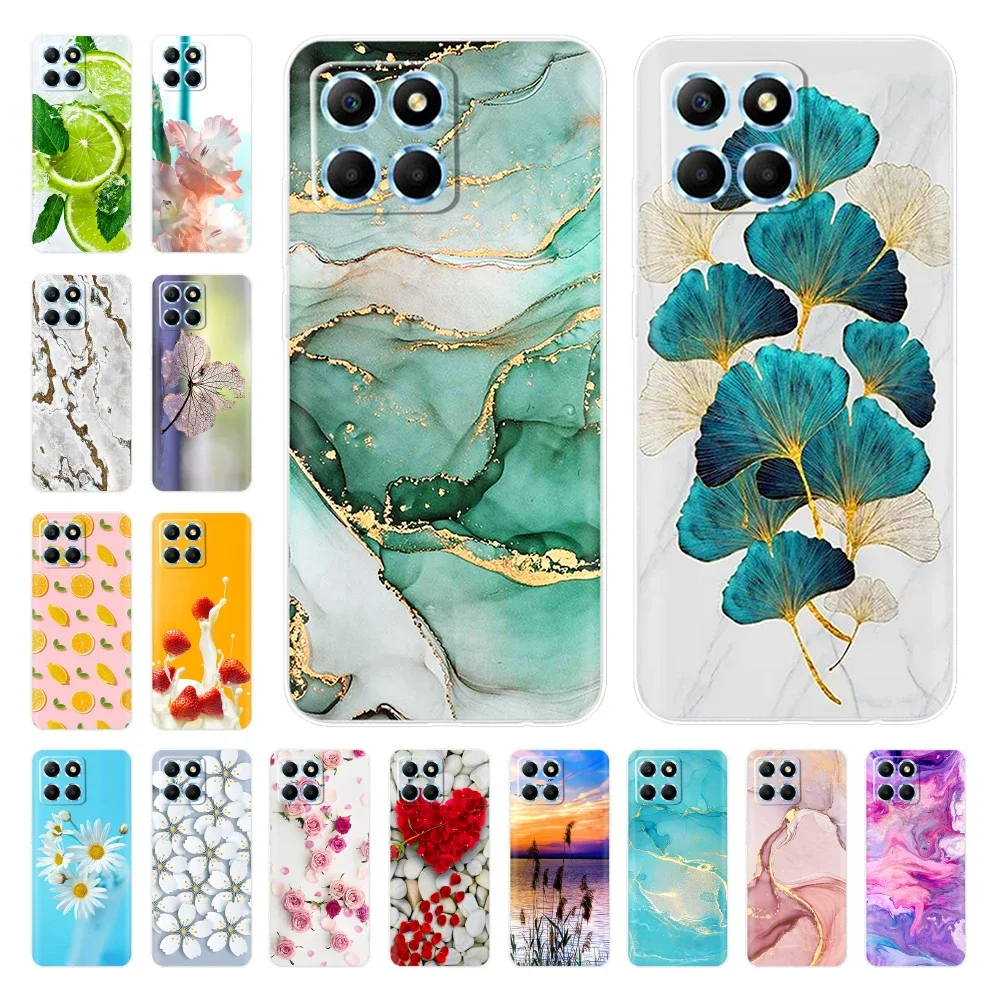 For Honor X6a Case WDY-LX1 Clear Fashion Painted Cover Soft Silicone Phone Case For Honor X6a X 6a HonorX6a Fundas 6.56'' Shell