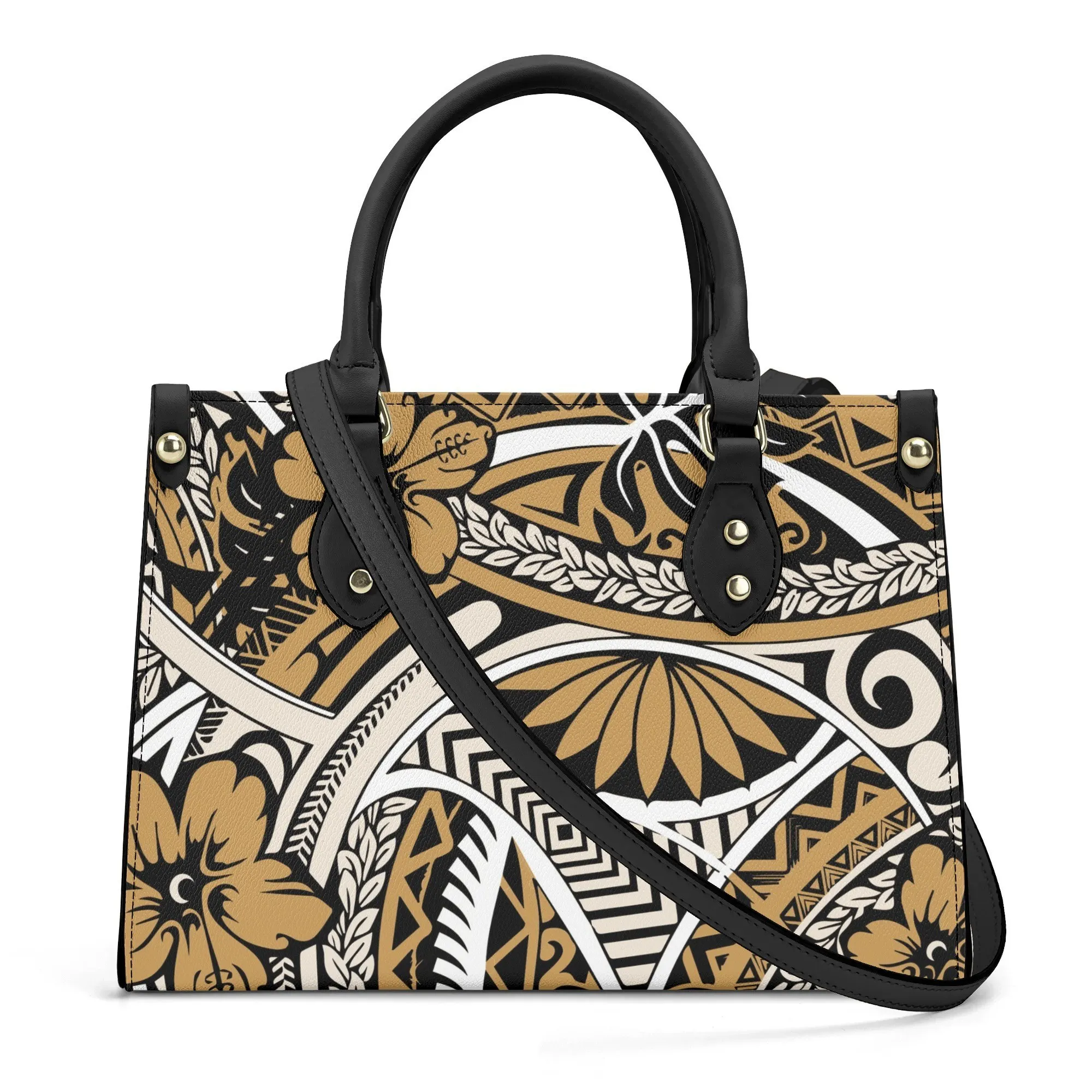 

Samoan Tribal Ethnic Design Women'S Handbag Polynesian Crossbody Bag Custom Women'S Bag Pattern Large-Capacity Storage Bag