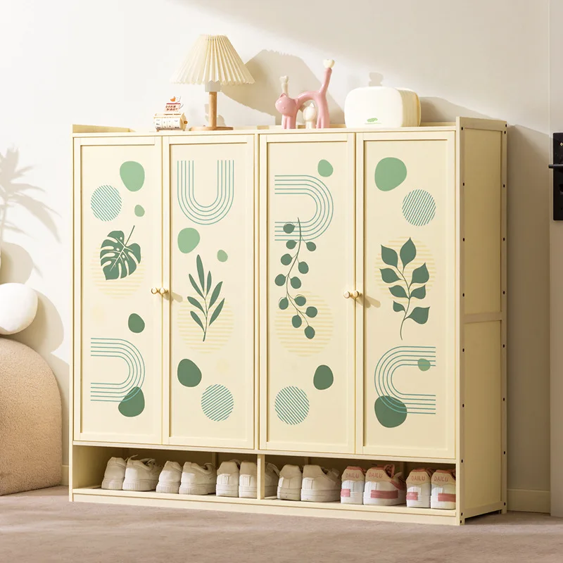 

Cream locker Home entrance shoe rack entrance storage shoe cabinet New integrated indoor wall storage cabinet
