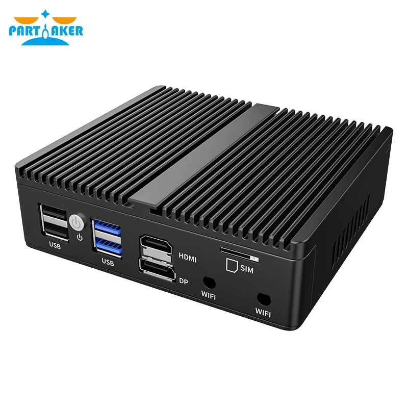 Partaker Fanless Mini PC Intel J5005/J6412 4xi226 2.5GbE HD/DP pfSense Firewall Router ESXI AES-NI Soft Appliance J4125 J6412