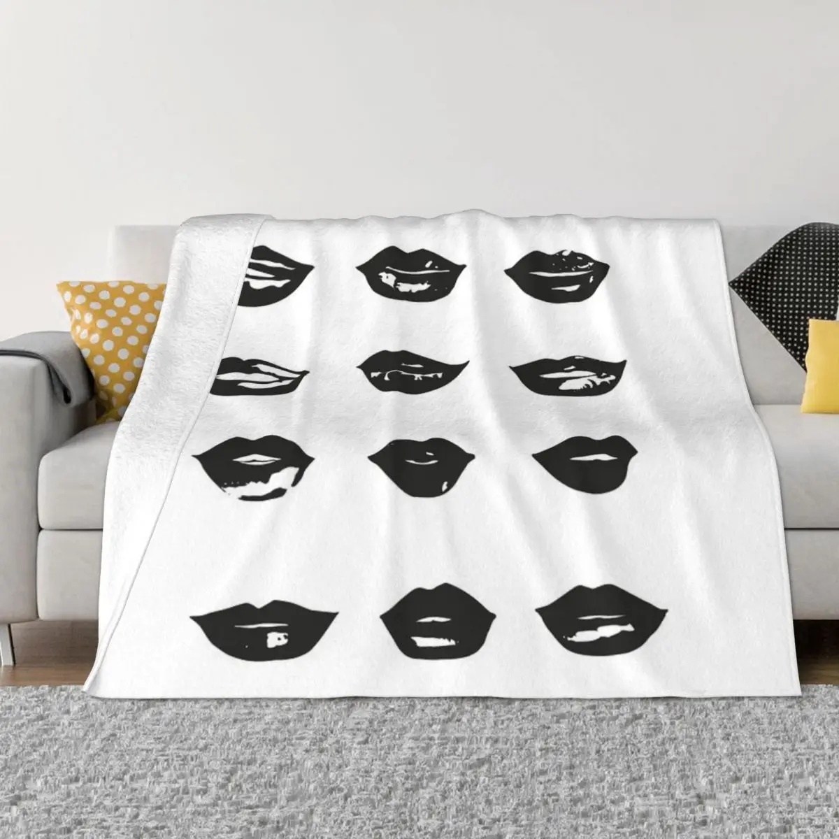 

Kiss Kiss In Black And White Home Blanket Blankets & Throws Home And Decoration Throw Blanket