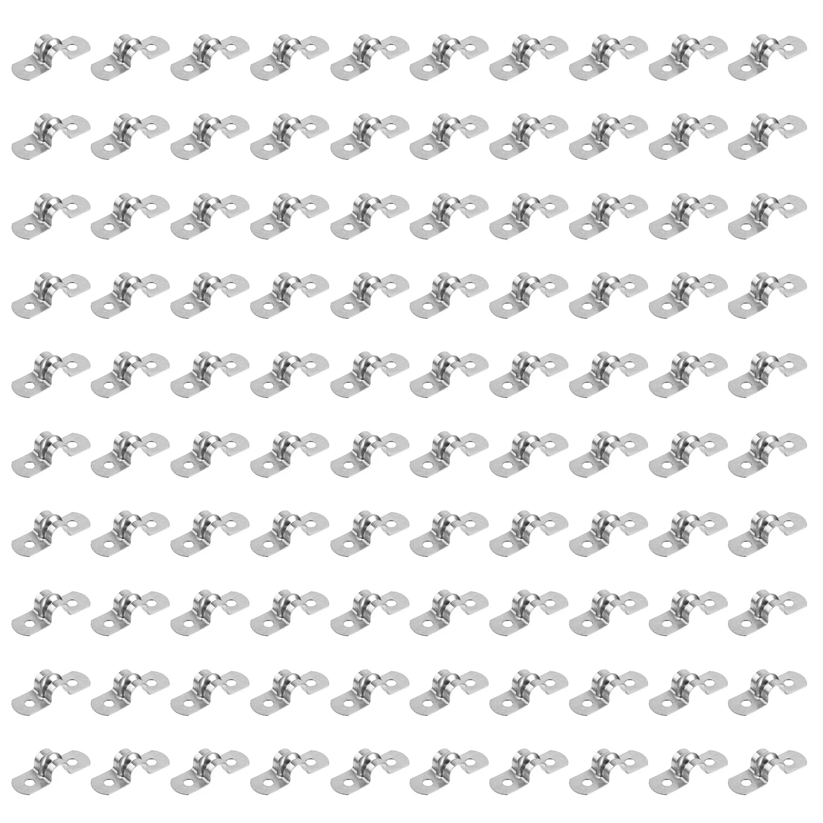 

100Pcs Stainless Steel Saddle Clamp Rigid Thick Pipe Strap for Plumbing Petroleum Chemical Tube Holder Corrosion Resistant