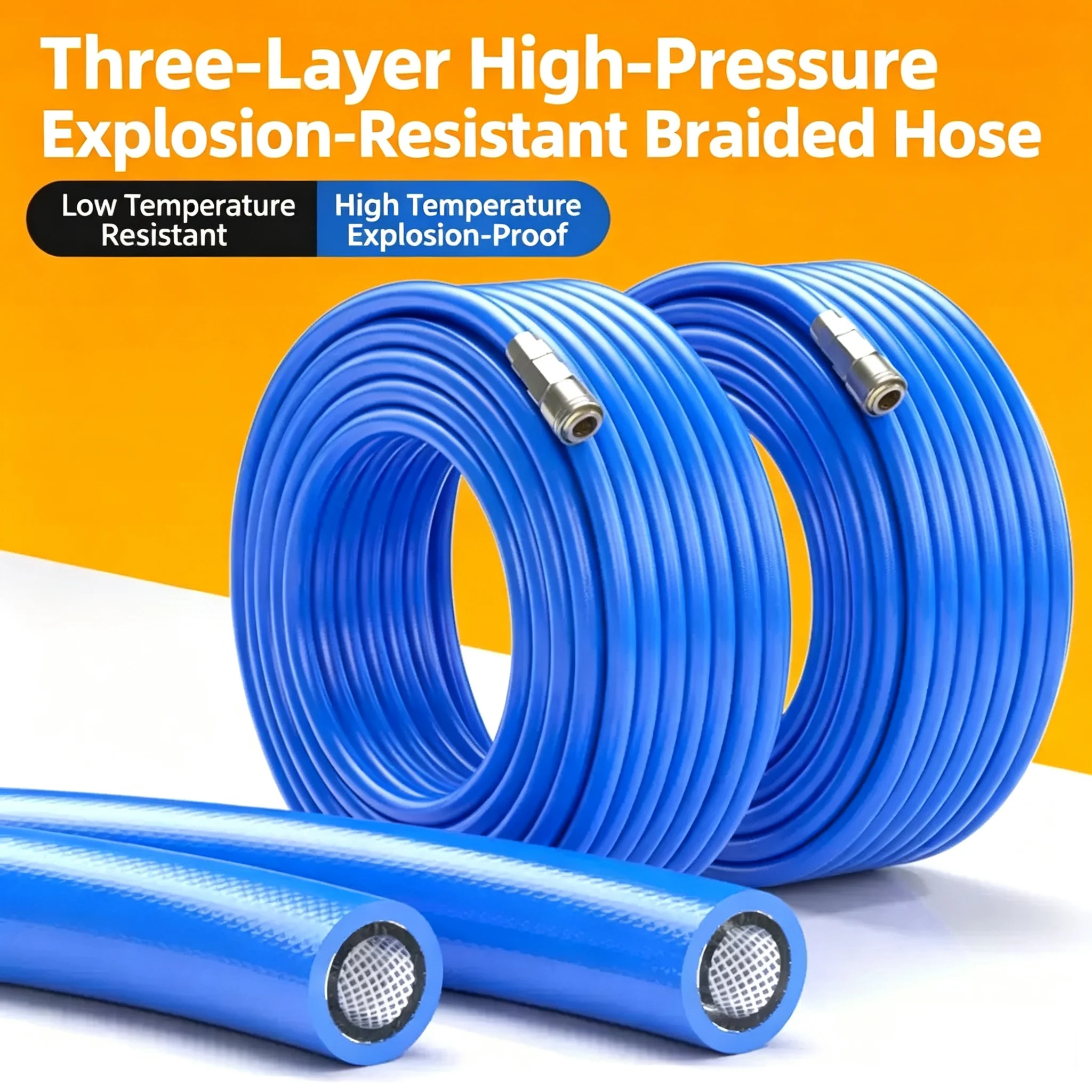 PU Pneumatic Hose High Pressure Inner Wall with Fiber Inflatable Tube Transfer Air Compressor