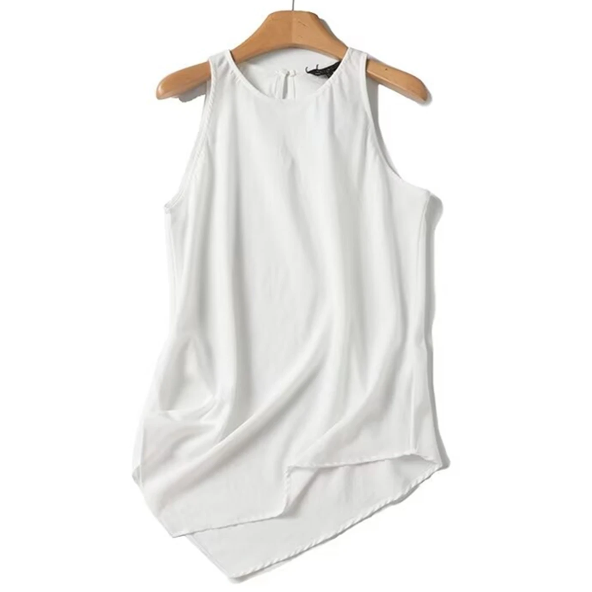 

Jenny&Dave Summer Blouse Women Minimalist Shirt Women Commuter Casual Cotton And Linen Fashionable White Sleeveless Tank Top