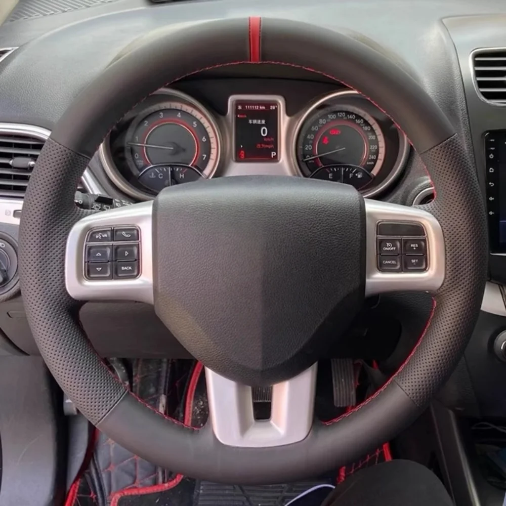 

Чехол для рулевого колеса автомобиля для Dodge Grand Caravan Journey Avenger Durango, настраиваемый, микрофибровая кожа, аксессуары для интерьера автомобиля