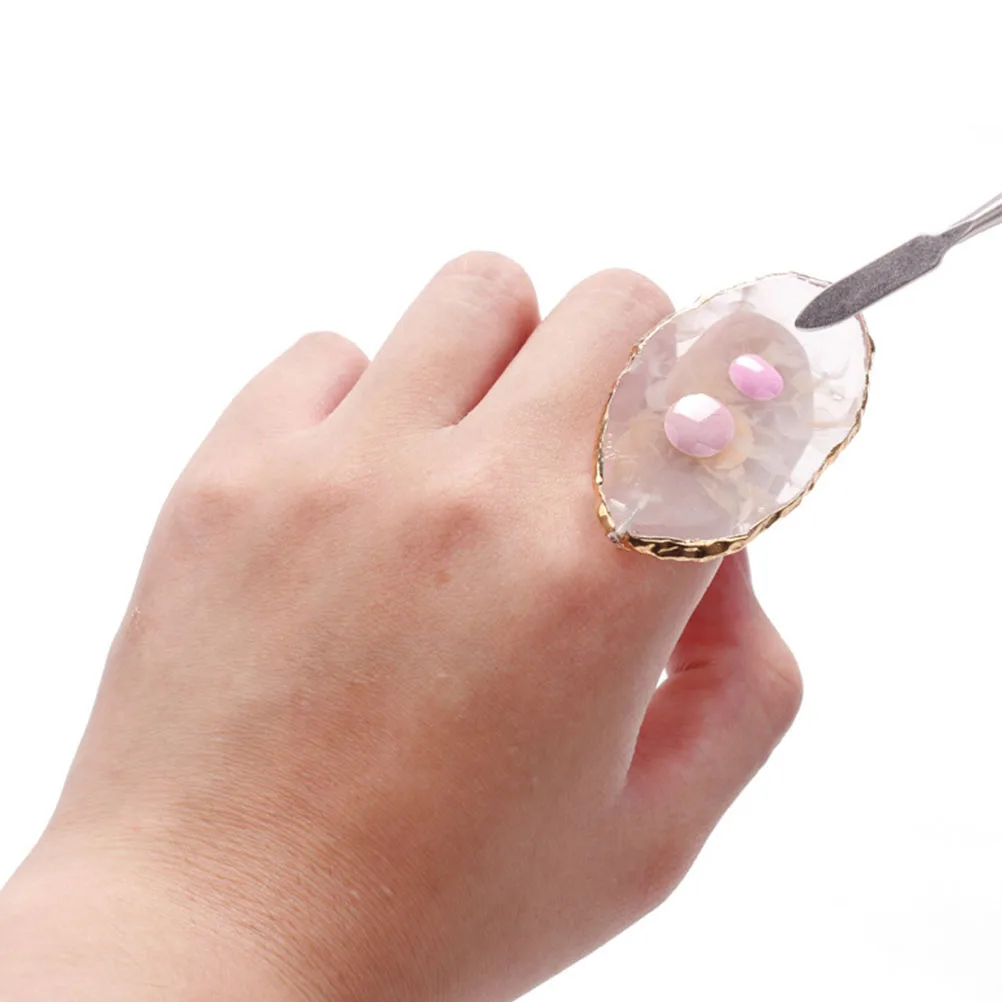 

6pcs Nail Art Mixing Tray Manicure Pallet Resin Material Easy Colors Compact Size Custom Gel Bottle